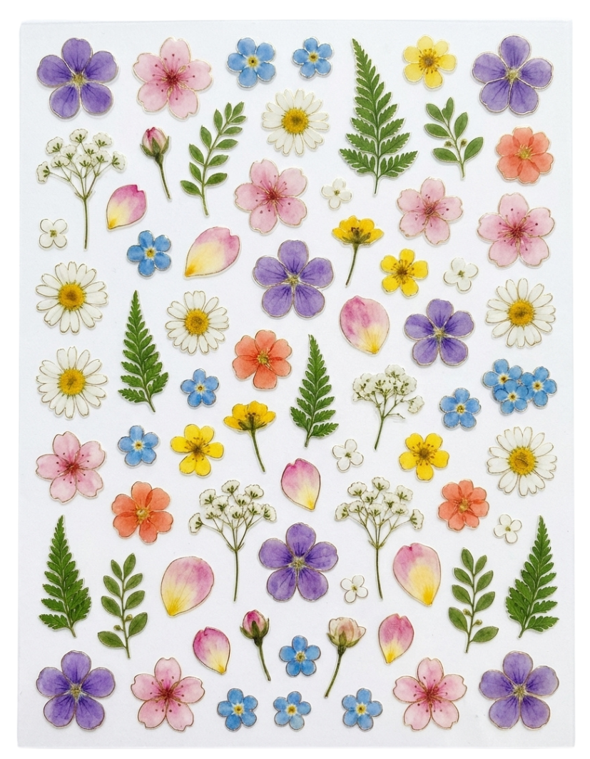 free floral nail sticker sheet included with the YISS starter trial kit