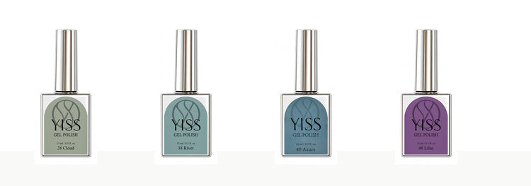 YISS Blue Gel Polish | Cloud, River, Azure, and Lilac Shades