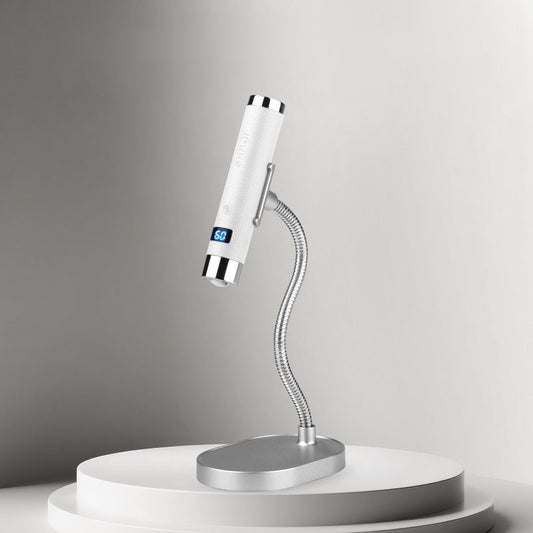 YISS AI Sensor Cordless Nail Lamp in white on a clean studio pedestal