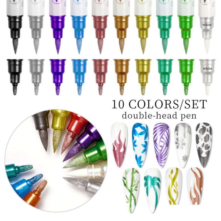 YISS Double-Head Nail Art Pen Set