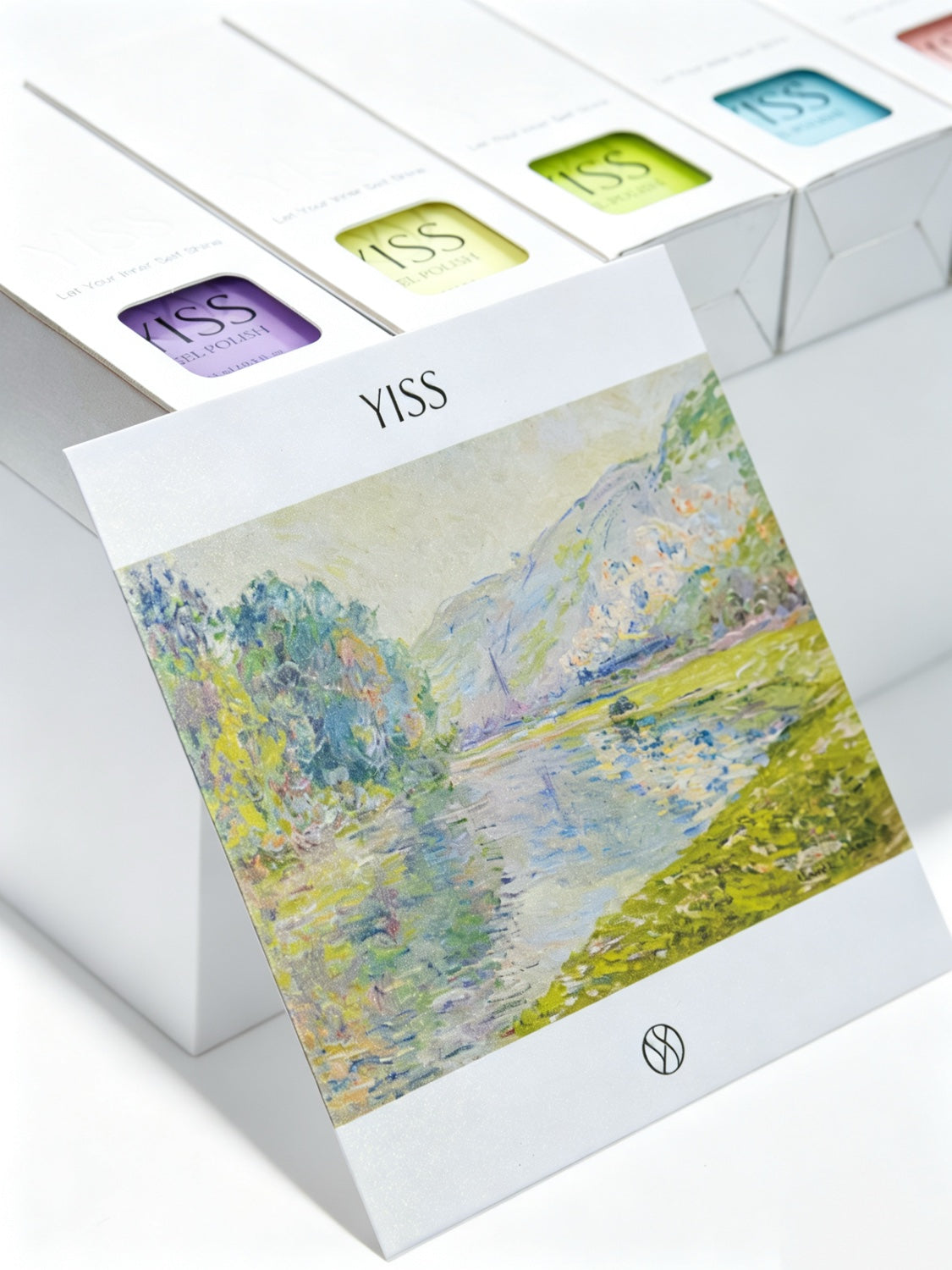 YISS Monet artwork postcard and box detail