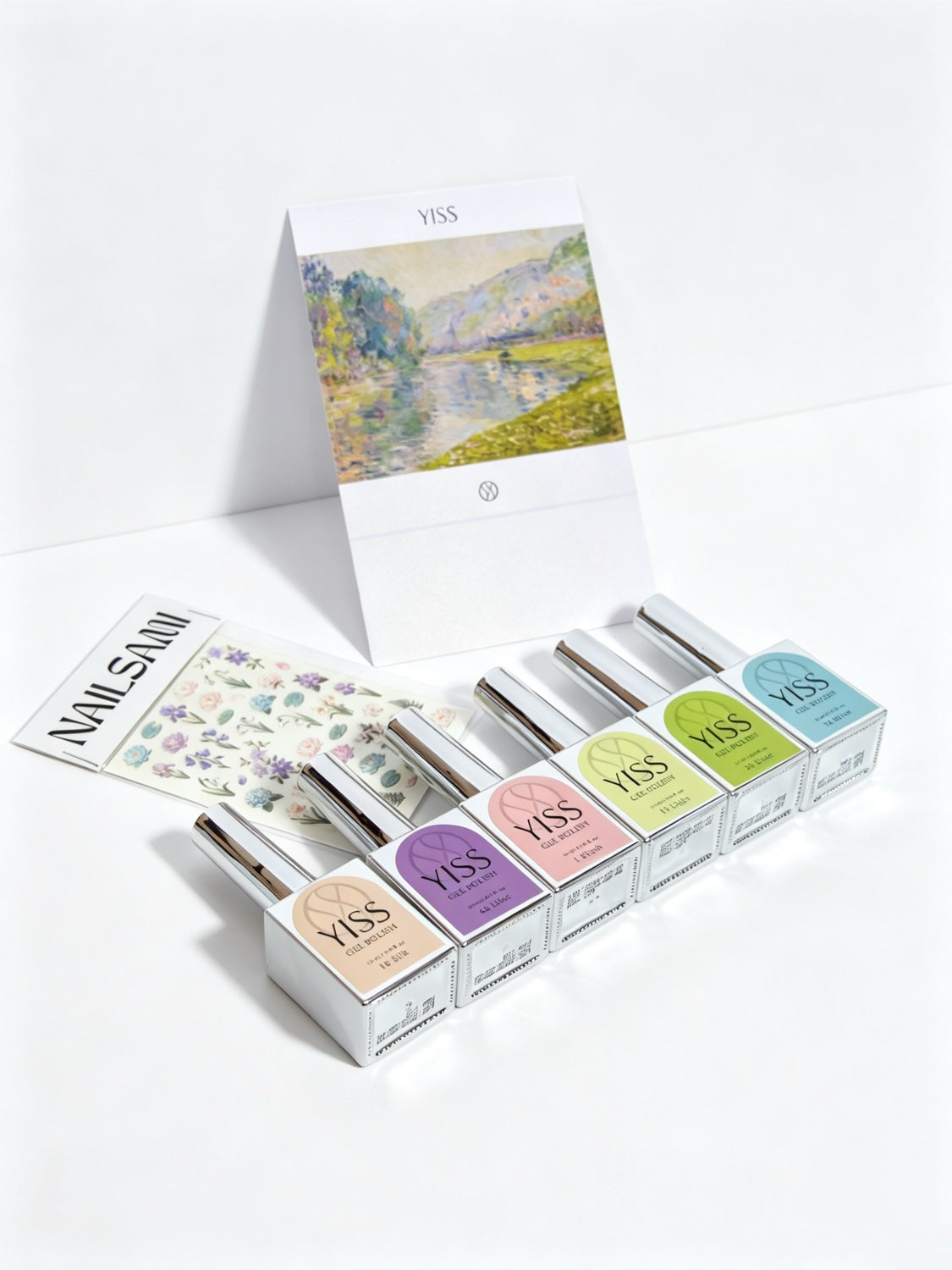 YISS Monet's Garden open box with six bottles and postcard